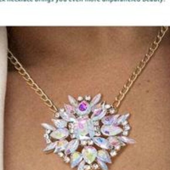 Boho Luxe Crystal Rhinestone Statement Chest Chain  Necklace Body Chain - Picture 4 of 7